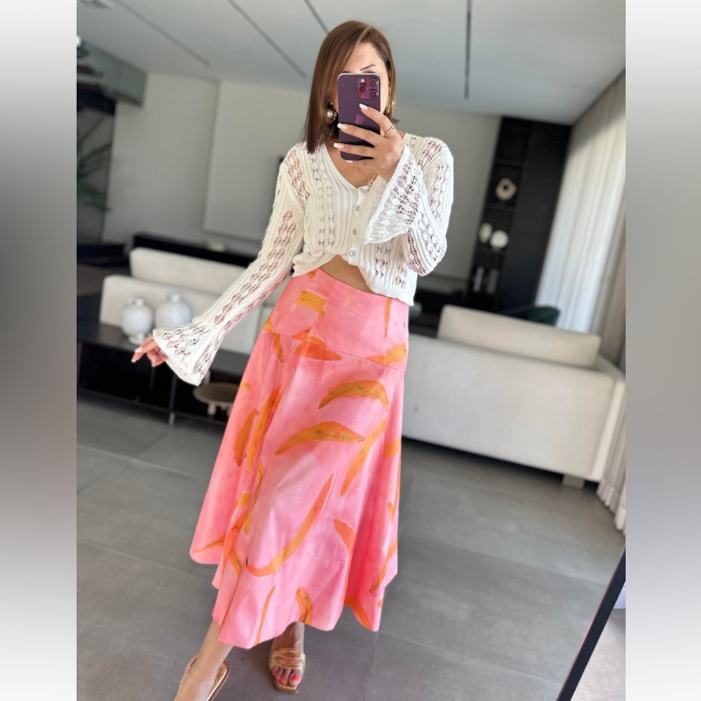 ZARA PRINTED MIDI SKIRT - Picture 11 of 15